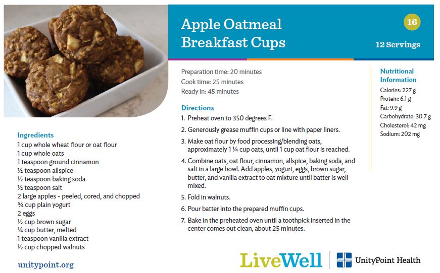 Apple Oatmeal Breakfast Cups Recipe